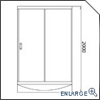 Front Diagram: Castello Offset Shower Enclosure (SH-DV012)