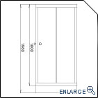 Front Diagram: Castello Square Shower Enclosure (SH-DV013)