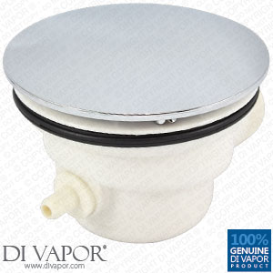Plastic Shower Waste Drain Trap with Chrome Cover with Steam Pipe Spigot - 85mm