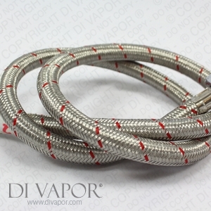 Stainless Steel Braided Hose with Flexible Tap Connector - Hot Pipe - 100cm