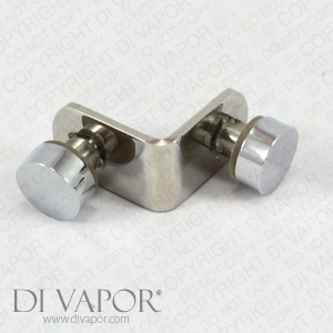 Right Angle L-Shape Glass to Glass Shower Bracket Stainless Steel