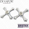 Bristan 19005ZD02S Colonial Bridge Chrome Tap Handles (Hot and Cold Side) - 24 Spline