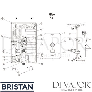 Bristan Joy 8.5 kW Electric Shower - White - Spare Parts BR DV 112