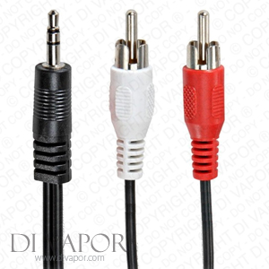 Universal RCA Phono Stereo Audio Cable to 3.5mm Jack Connector (suitable for Steam Showers) - 3 Metre Length