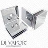 Two 90 Degree Stainless Steel Wall GCB105 Glass Bracket Clamp for Shower or Balustrade Glass