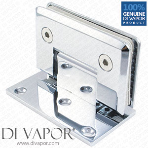 90 Degree Wall Mounted Shower Door Glass Hinge | Chrome Plated | Single Sided | Tapered Edges
