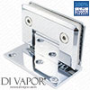 90 Degree Wall Mounted Shower Door Glass Hinge | Chrome Plated | Single Sided | Tapered Edges