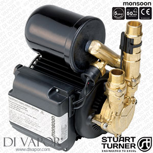 Stuart Turner 46414 Monsoon Universal 4.5 Bar Single Water Pump for Showers, Bathrooms, Houses and Apartments