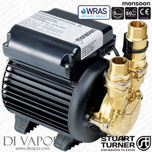 Stuart Turner 46420 Monsoon Standard 4.5 Bar Single Water Pump for Showers, Bathrooms, Houses and Apartments