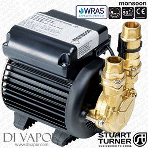 Stuart Turner 46497 Monsoon Standard 2.0 Bar Single Water Pump for Showers, Bathrooms, Houses and Apartments