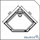 Veneto 950mm Shower Enclosure Tray Dimensions
