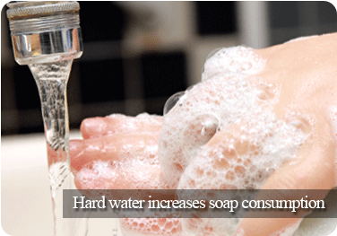 Hard water with soap