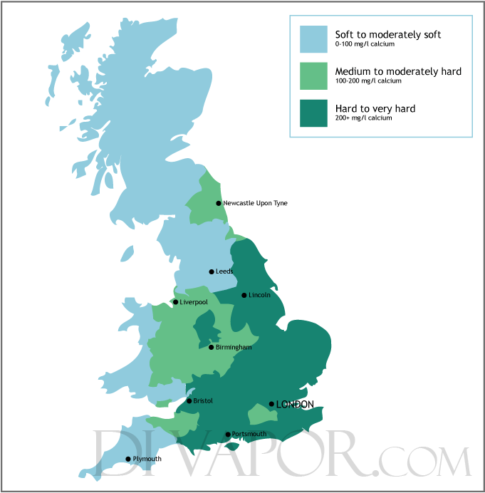 Water hardness map