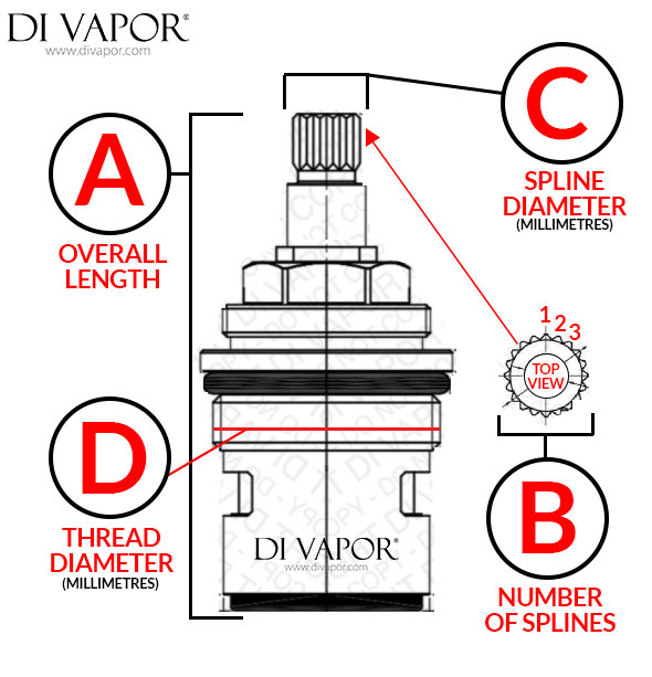 Kitchen Tap Cartridge Dimensions