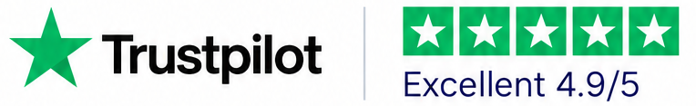 Trustpilot: Excellent, rated 4.9 out of 5