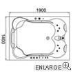 Luxor whirlpool bath (overhead view)