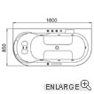 Mirano whirlpool bath (overhead view)