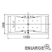 Novara whirlpool bath (overhead view)