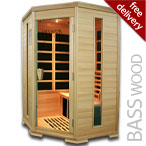 Solare Corner Infrared Sauna in Basswood