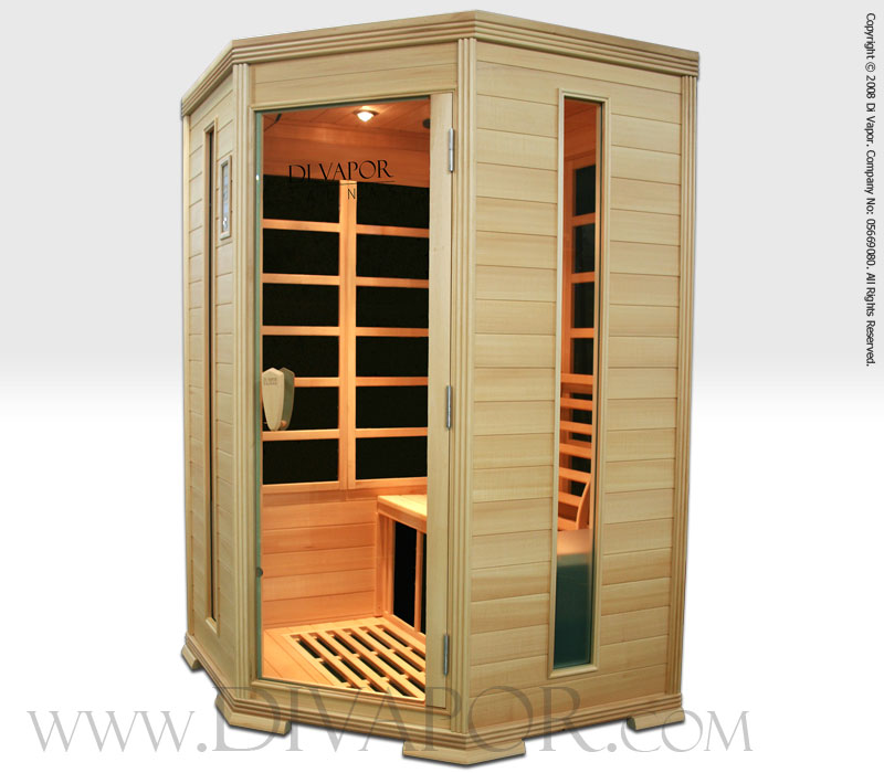 Infrared Sauna Solare Corner Sauna in Basswood (2 Person)