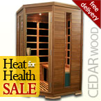 Solare Corner Infrared Sauna in Cedar