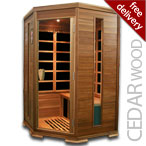 Solare Corner Infrared Sauna in Cedar