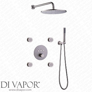XJTNLB Concealed Thermostatic Valve Shower Mixer Set Round Shower Head and Body Jets Spare Parts