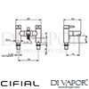 Cifial Technovation 465 2 Hole Deck Bath Shower Mixer Dimensions