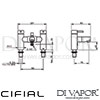 Cifial 004STH300 Techno 300 2 Hole Deck Bath Shower Mixer Dimensions