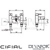 Cifial 004STHX300 Techno X300 2 Hole Straight Deck Bath Shower Mixer Dimensions