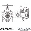 Cifial 040ED Edwardian Dual Control Concealed Shower Valve Dimensions