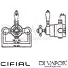 Cifial 040TH300 Techno 300 Dual Control Concealed Shower Valve Dimensions