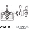 Cifial 041TH300 Techno 300 Dual Control Exposed Shower Valve Dimensions