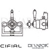Cifial 041THX300 Techno X300 Dual Control Exposed Shower Valve Dimensions