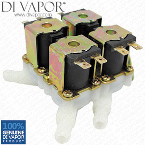 4 Way Electromagnetic Valve Solenoid for Steam Shower EMV | 1 in 4 Out | DC 12V DN20 G3/4
