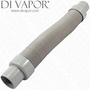 Universal Extendable Shower Flexible Grey Waste Flush Pipe - 40mm Drain Concertina
