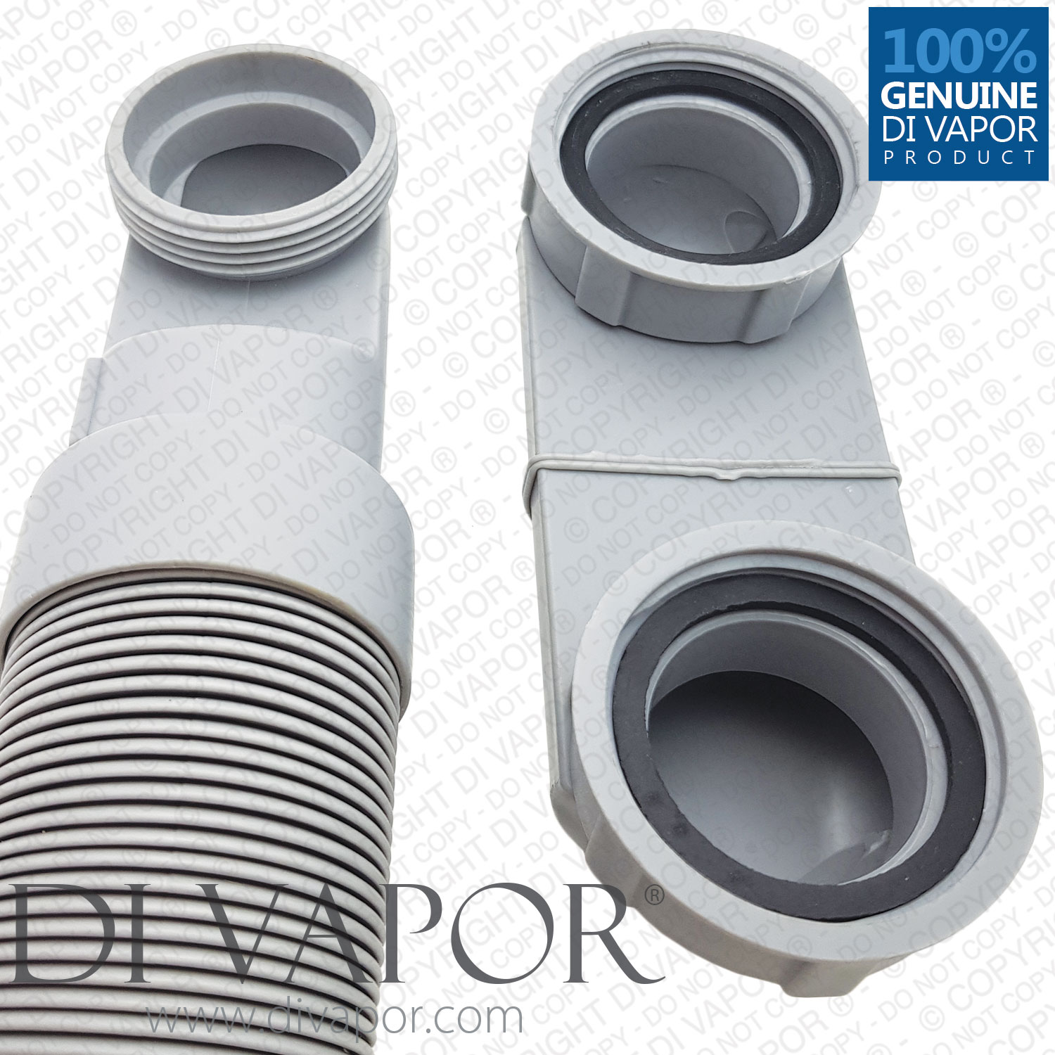 Di Vapor (R) 40mm Low Profile Shower Waste Pipe with Inline Anti Smell