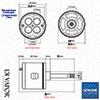 4 Way Shower Flow Diverter Valve Cartridge - (41mm Brass Spindle) Tap Central Core - O Ring Push Fit