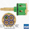 81mm 4-Way Shower Flow Diverter Valve Cartridge - (41mm Brass Spindle / 35mm Diameter)