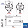 4 Way Shower Flow Diverter Valve Cartridge - (45mm Brass Spindle / 35mm Diameter)