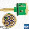 4 Way Shower Flow Diverter Valve Cartridge - (40mm Brass Spindle / 35mm Diameter)
