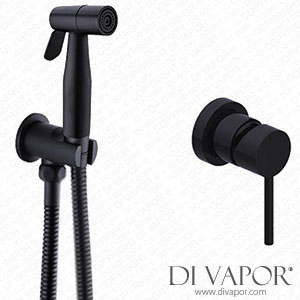Lopus Bidet Spray Set Matte Black Concealed Toilet Bidet Sprayer Hot and Cold Mixer Valve Brass Bidet Shower Tap and Holder with Booster Nozzle C Spare Parts