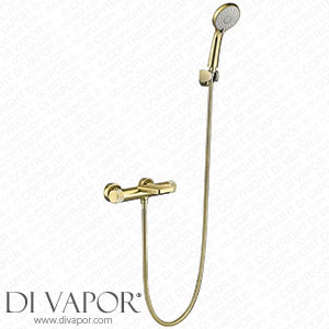 Lopus Tub Tap Wall Mounted Brass Brushed Gold Thermostatic Bath Shower Tap Set with Handheld Shower Suitable for Bathroom Luxury Shower Set Brushed Gold(B) Spare Parts
