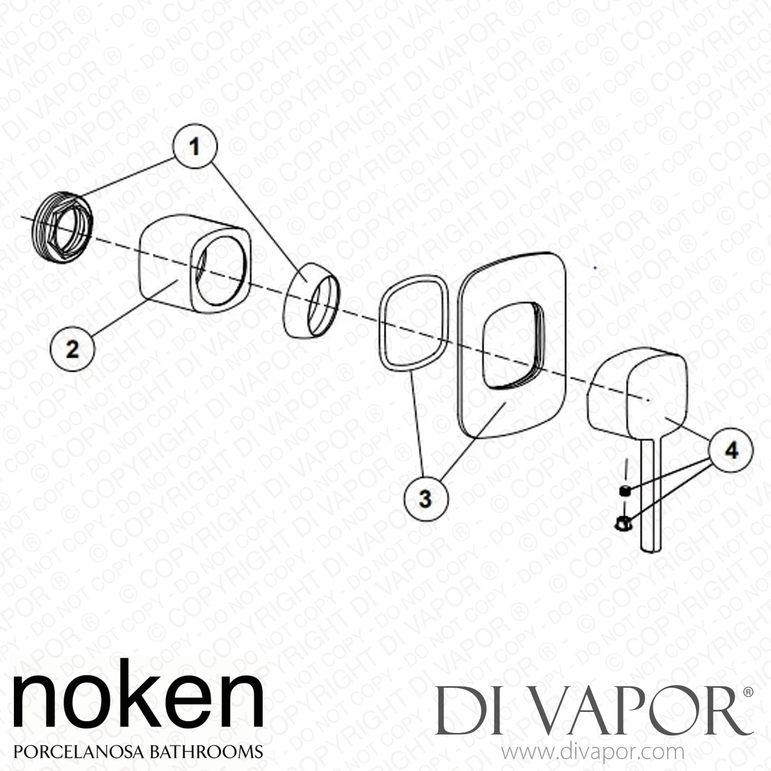 Noken Porcelanosa NK Concept single lever shower (100140104) Spare Parts