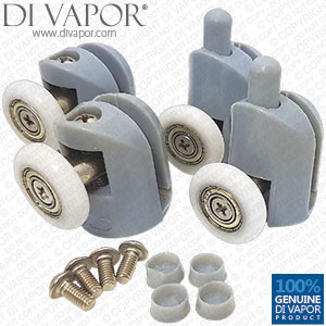 Set of 4 Shower Door Rollers Runners Wheel Cam - 2 Top and 2 Bottom 22/23/25mm