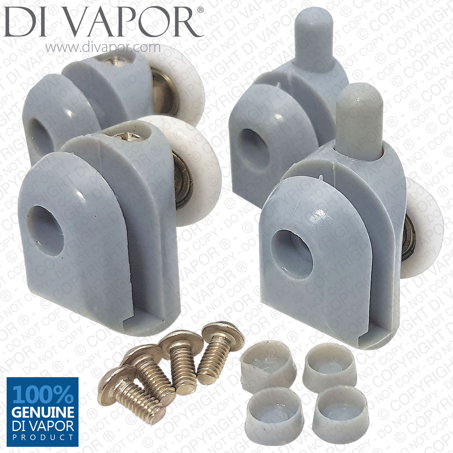 Set of 4 Shower Door Rollers Runners Wheel Cam - 2 Top and 2 Bottom 22/23/ 25mm | 22mm