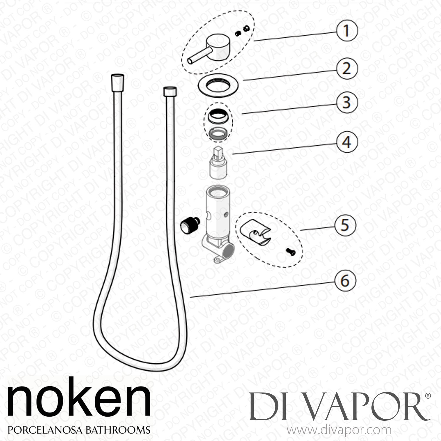 Noken External Parts of Mixer for Sanitary Showers (100304798 