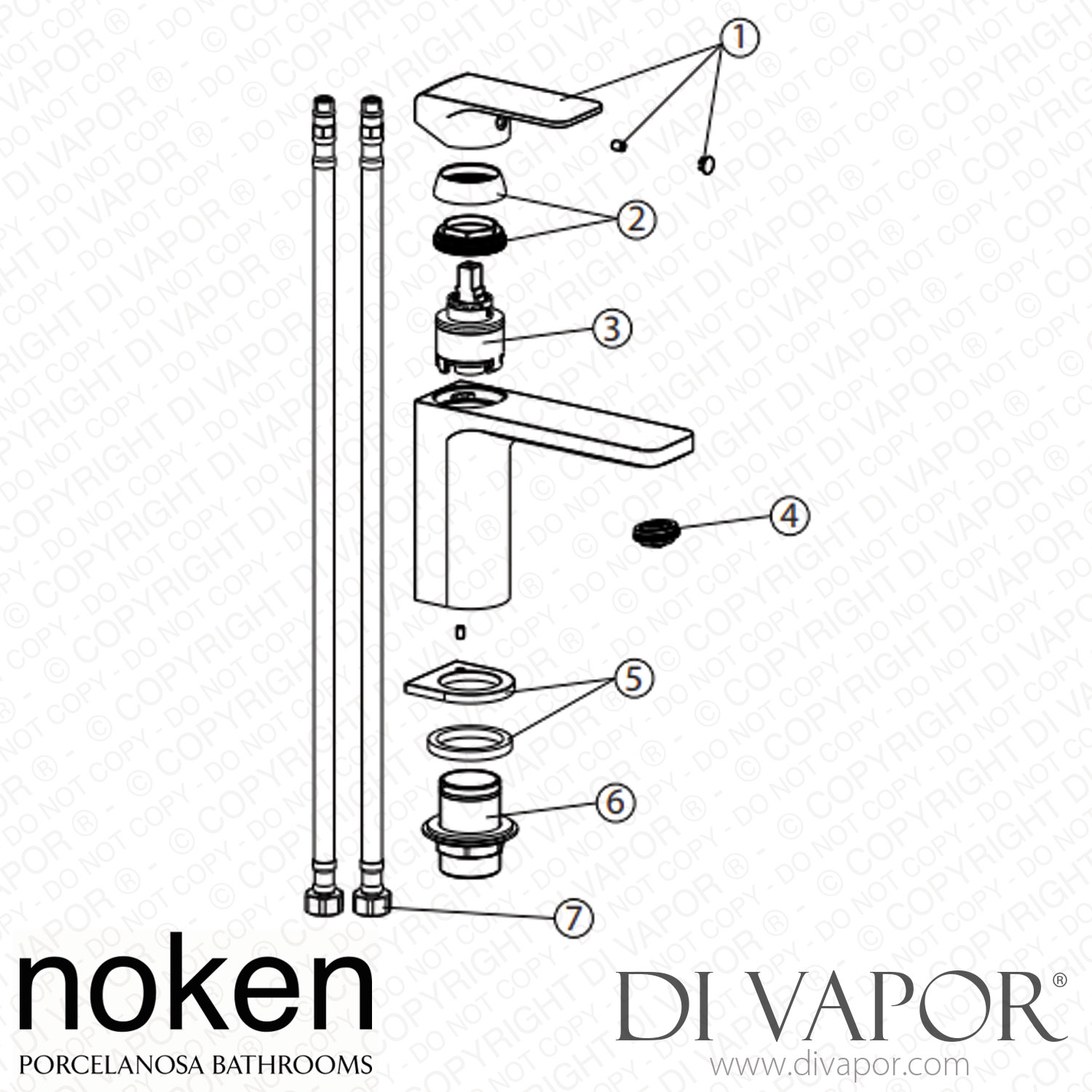 Noken 100326677 Single Lever Basin Mixer Spare Parts (Porcelanosa NK)