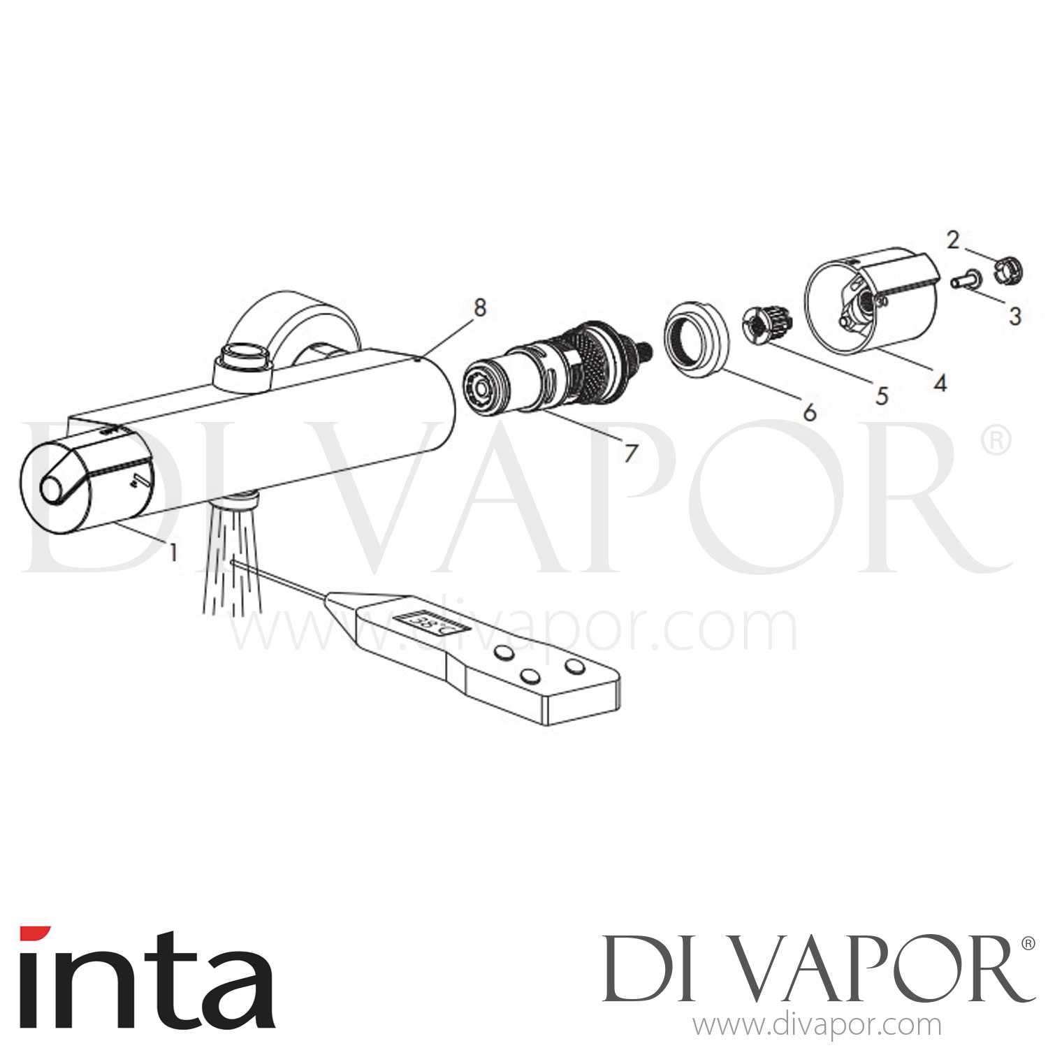 Inta 10045CP Deluge Shower Mixing Valve Spare Parts
