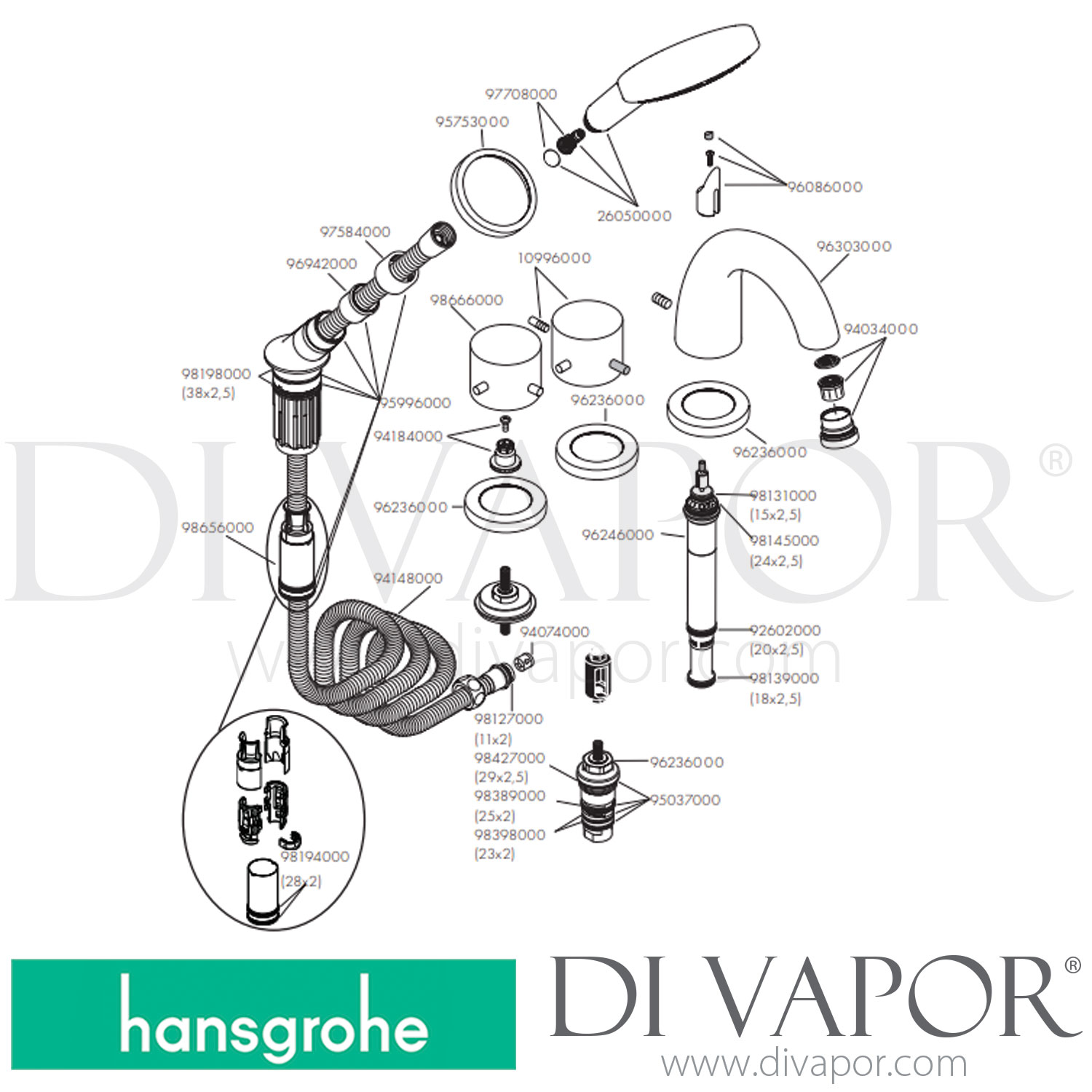 Hansgrohe 10461000 AXOR Starck 4Hole Rim Mounted Thermostatic Bath